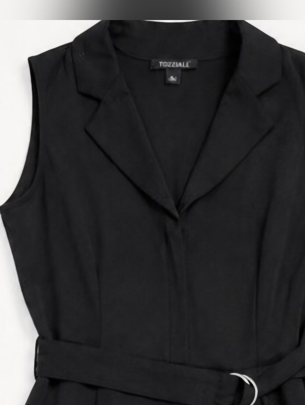 Prada Runway Style Sleeveless Black Belted V-Neck Dress. Like New. - Picture 6 of 6